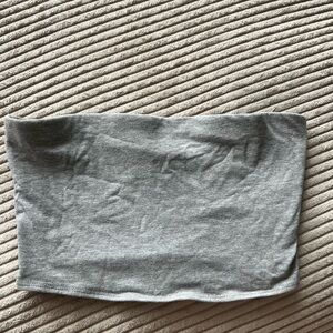 Grey Cropped Tube Top